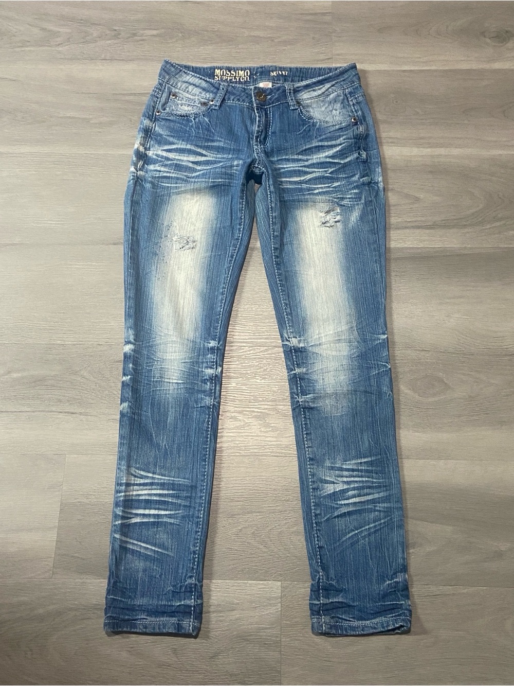 Mossimo Supply Co Skinny denim distressed Unique jeans size 7